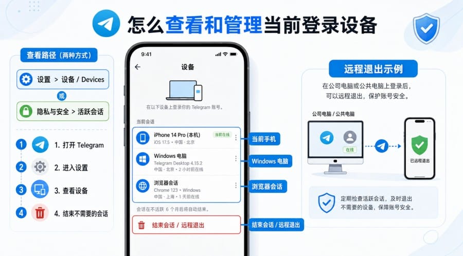 Telegram 聊天记录会同步吗?换手机、电脑登录和多设备同步说明 配图 3