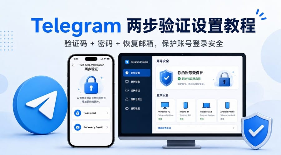 Telegram 两步验证怎么开启？手机端设置步骤与忘记密码处理 第 1 张正文图